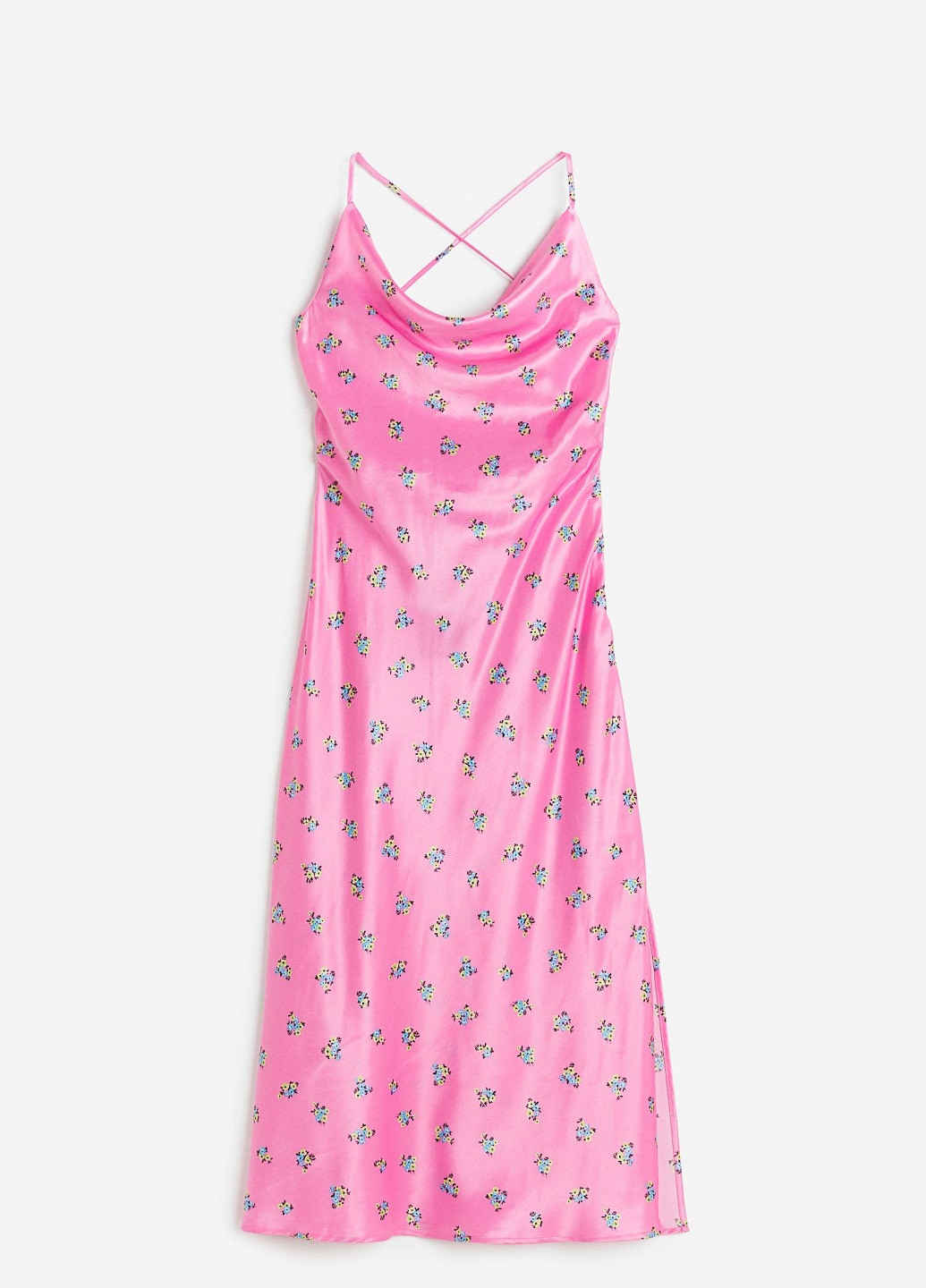 Розовое кэжуал платье H&M с цветочным принтом
