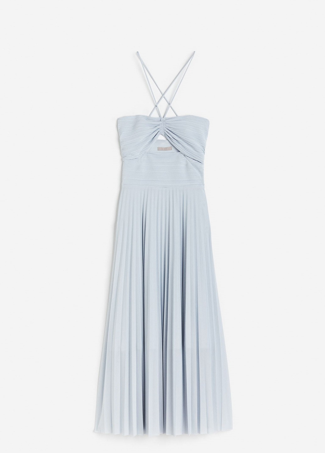 Голубое коктейльное платье H&M с рисунком