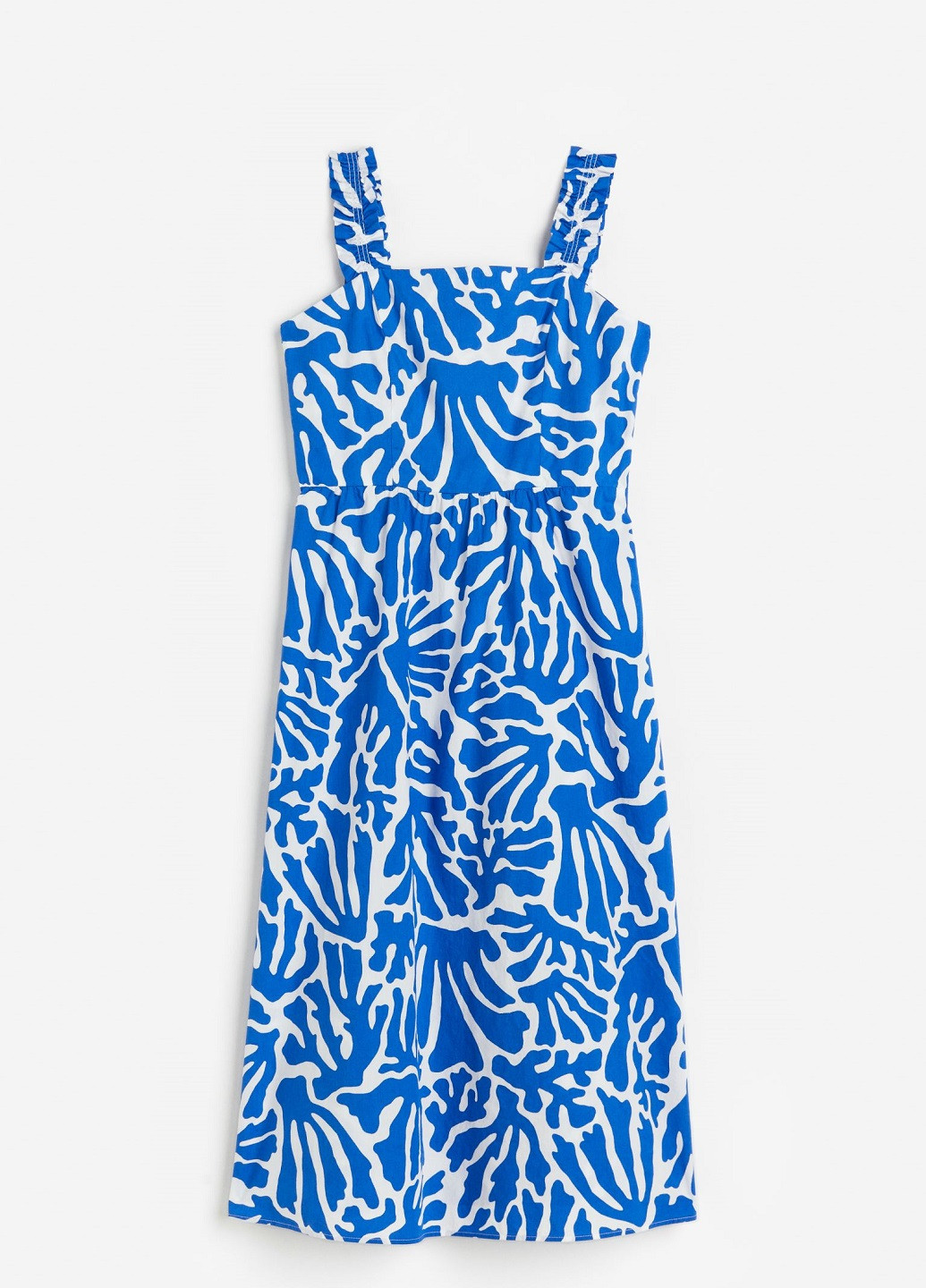 Синее кэжуал платье H&M с абстрактным узором