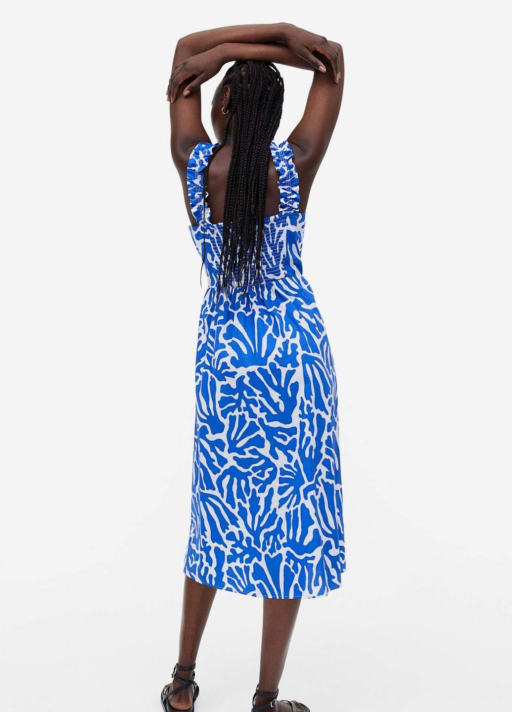 Синее кэжуал платье H&M с абстрактным узором