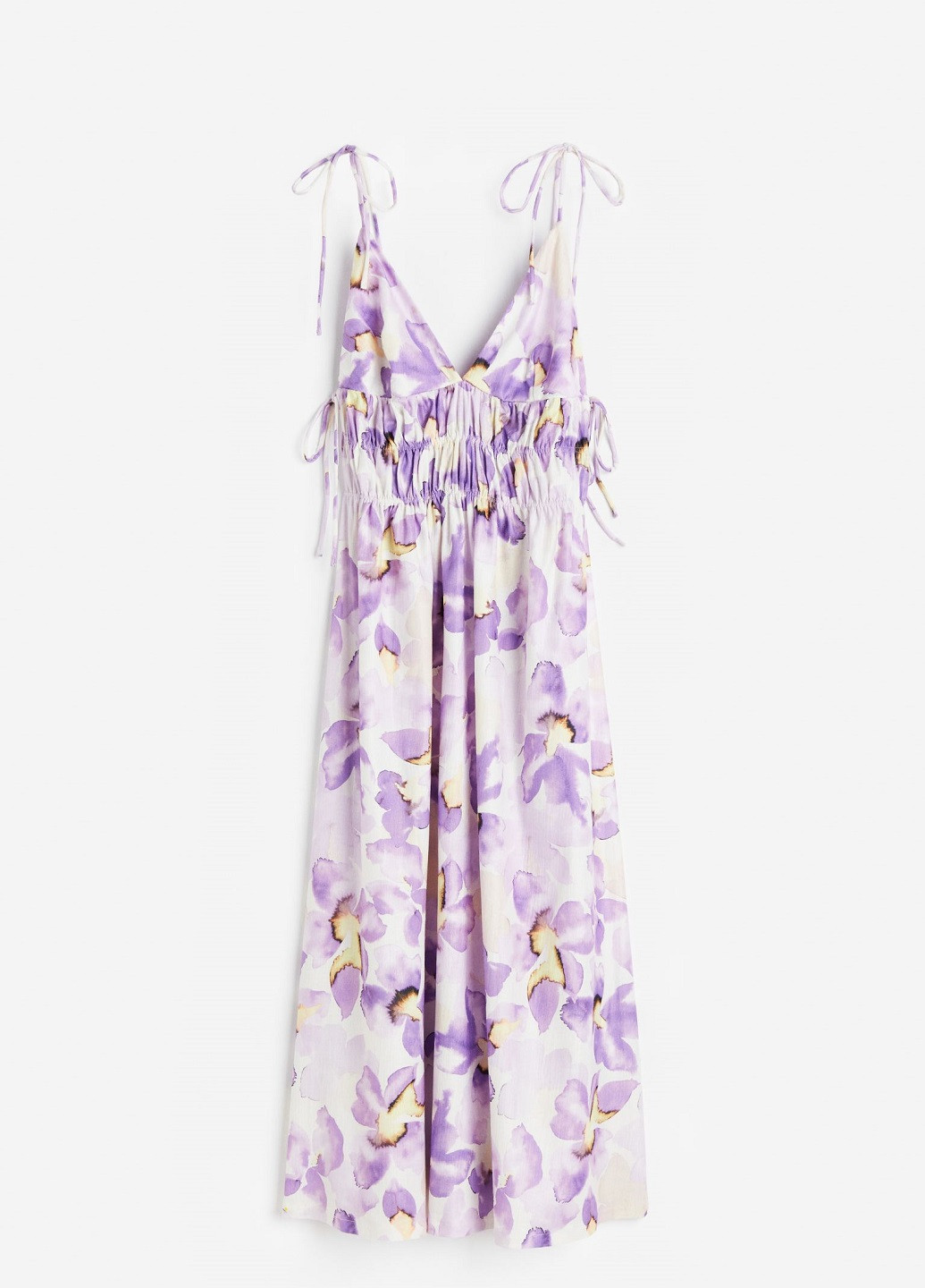 Сиреневое кэжуал платье H&M с цветочным принтом