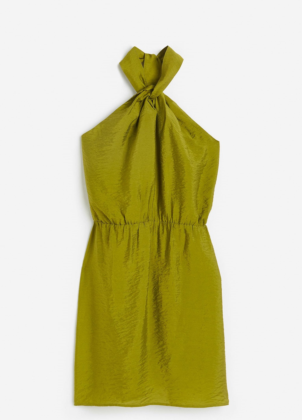 Оливковое кэжуал платье H&M однотонное
