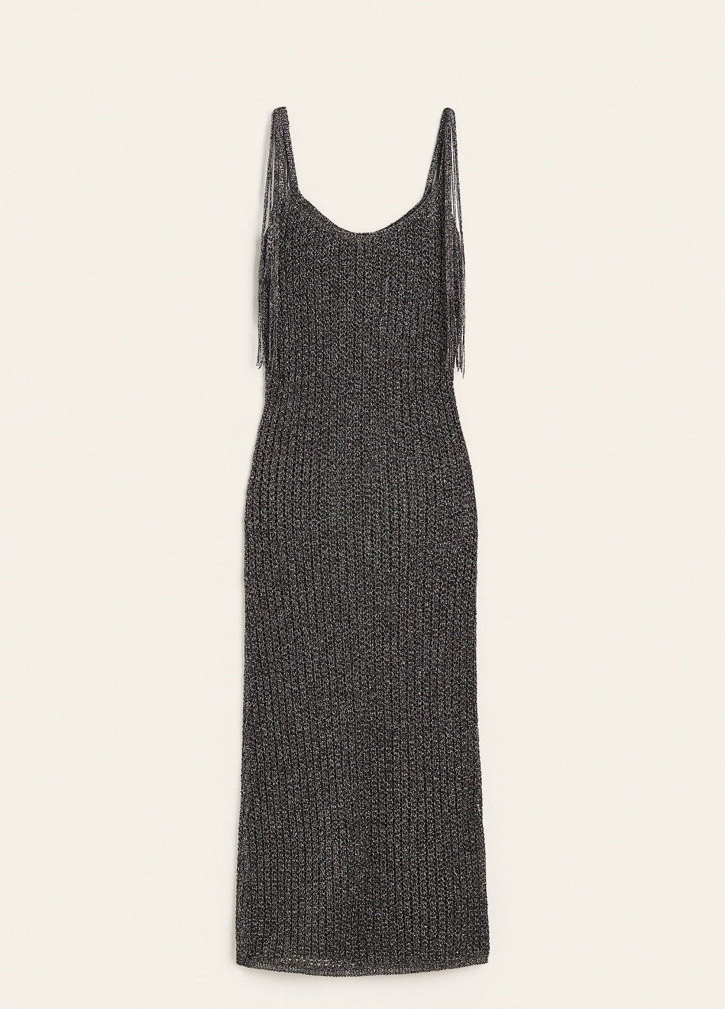 Темно-серое коктейльное платье H&M однотонное