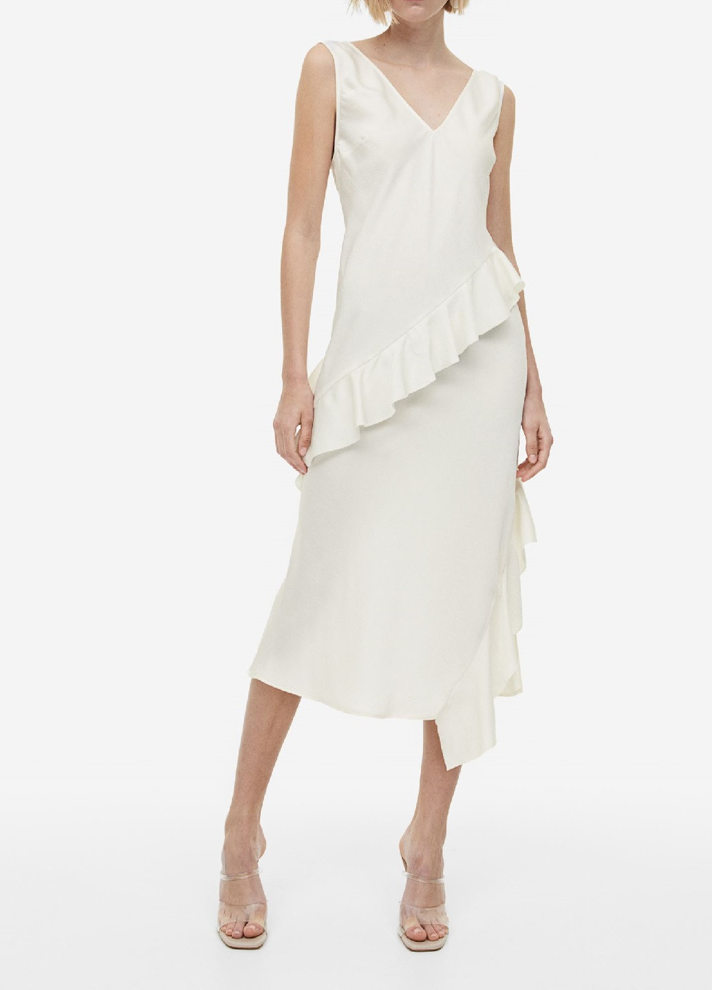 Молочна ділова сукня H&M однотонна