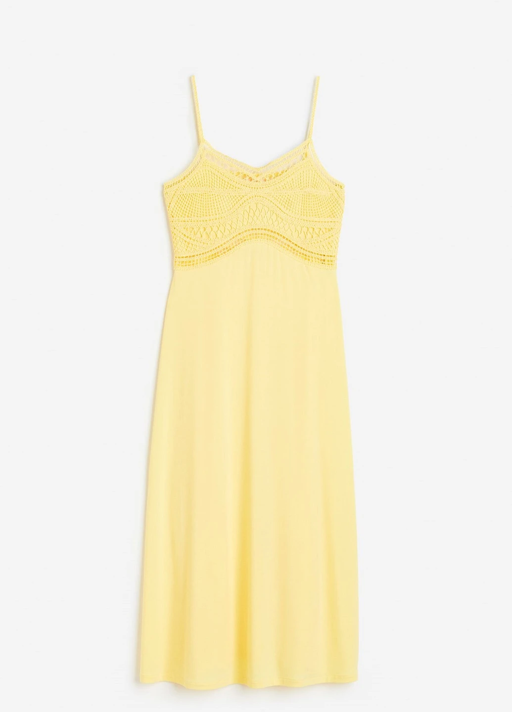 Желтое кэжуал платье H&M однотонное