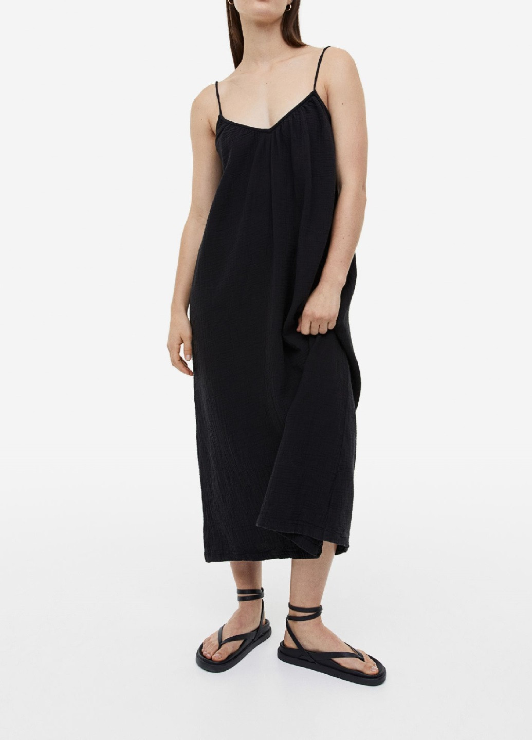 Черное кэжуал платье H&M однотонное