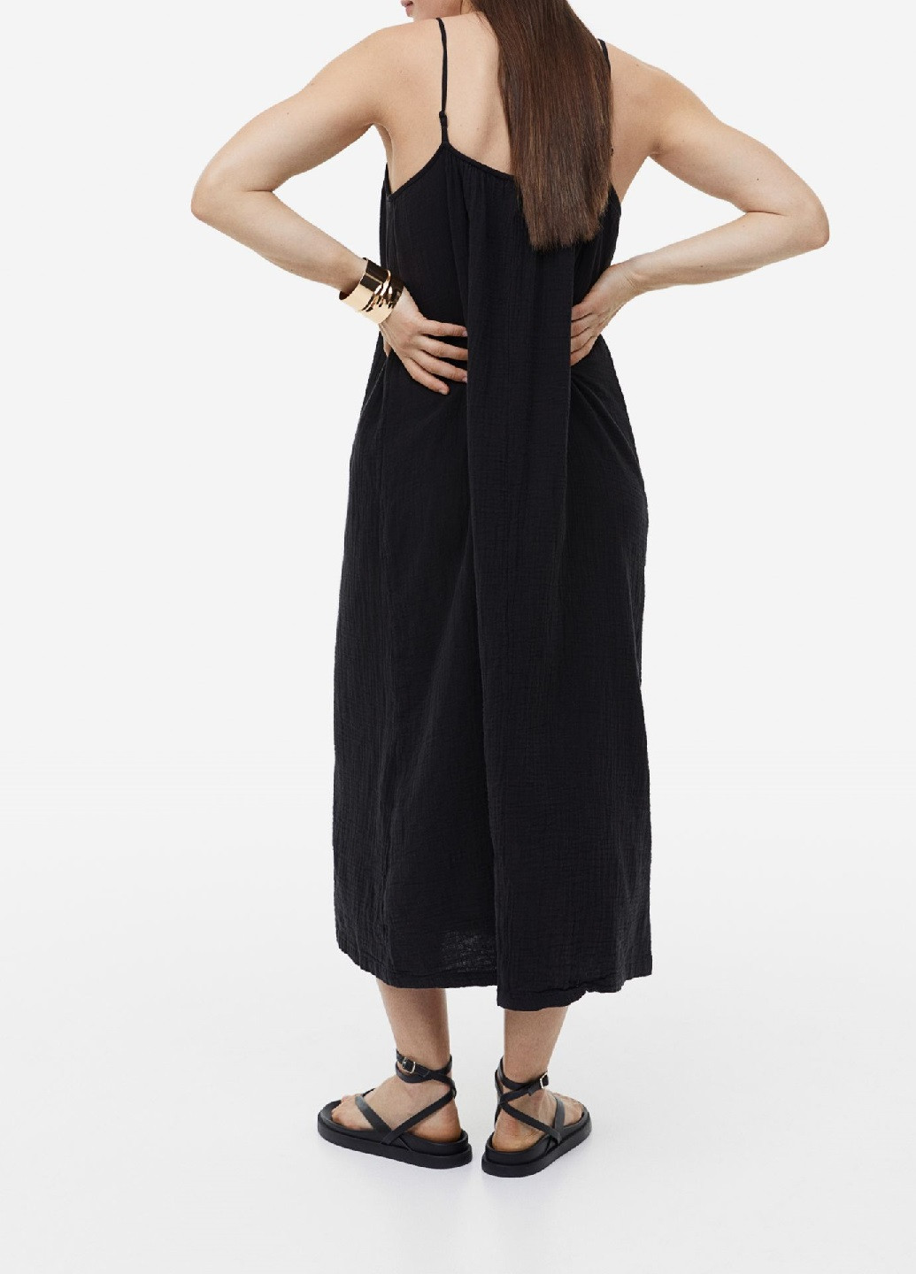 Черное кэжуал платье H&M однотонное