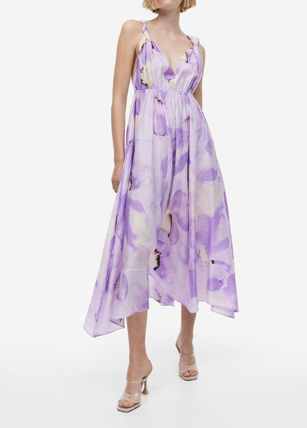 Світло-фіолетова кежуал сукня H&M з квітковим принтом