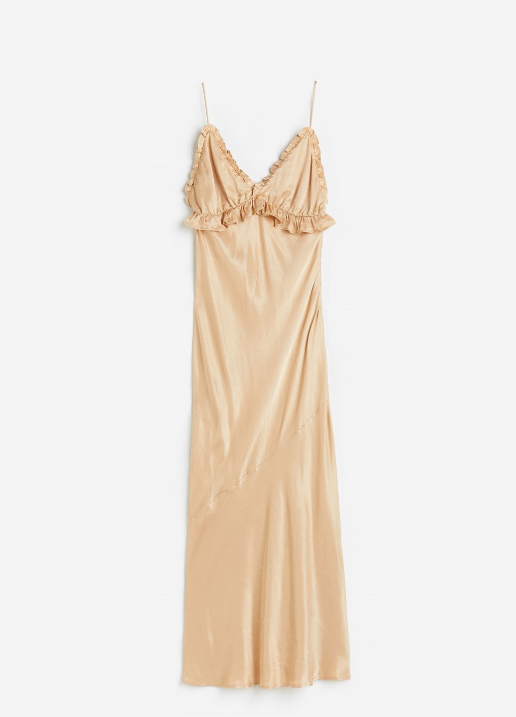 Бежевое кэжуал платье H&M однотонное