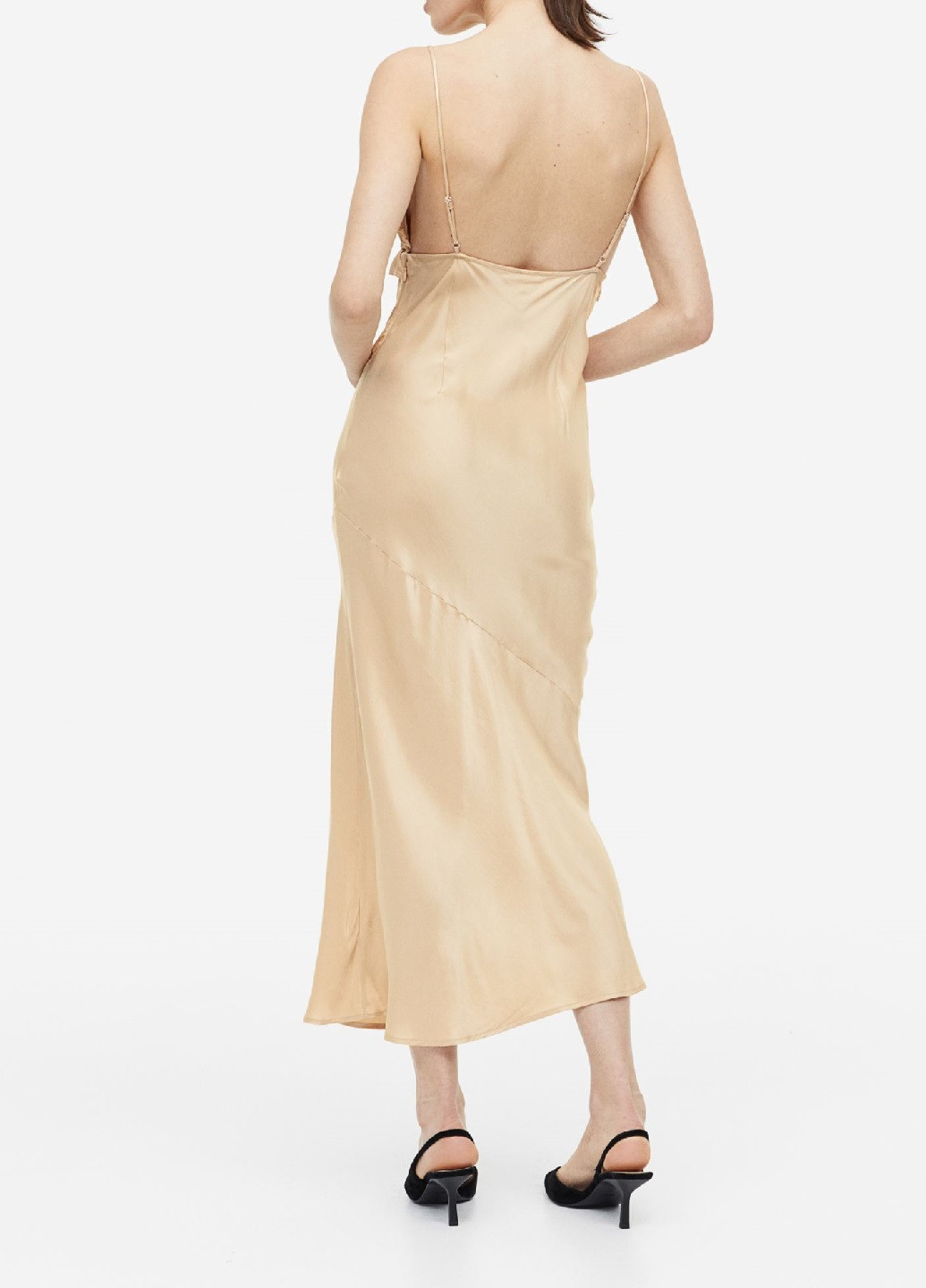 Бежевое кэжуал платье H&M однотонное