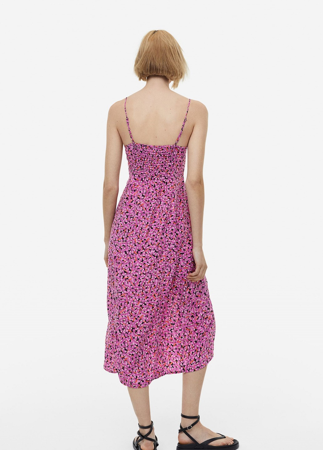 Фіолетова кежуал сукня H&M з квітковим принтом