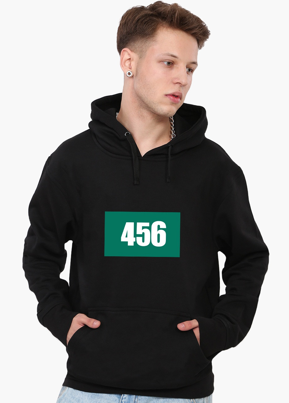 Худи мужской Номер 456 Ли Чжунг-Чжаэ Игра в кальмара (Squid Game) (9225-3362) Черный MobiPrint (259519774)