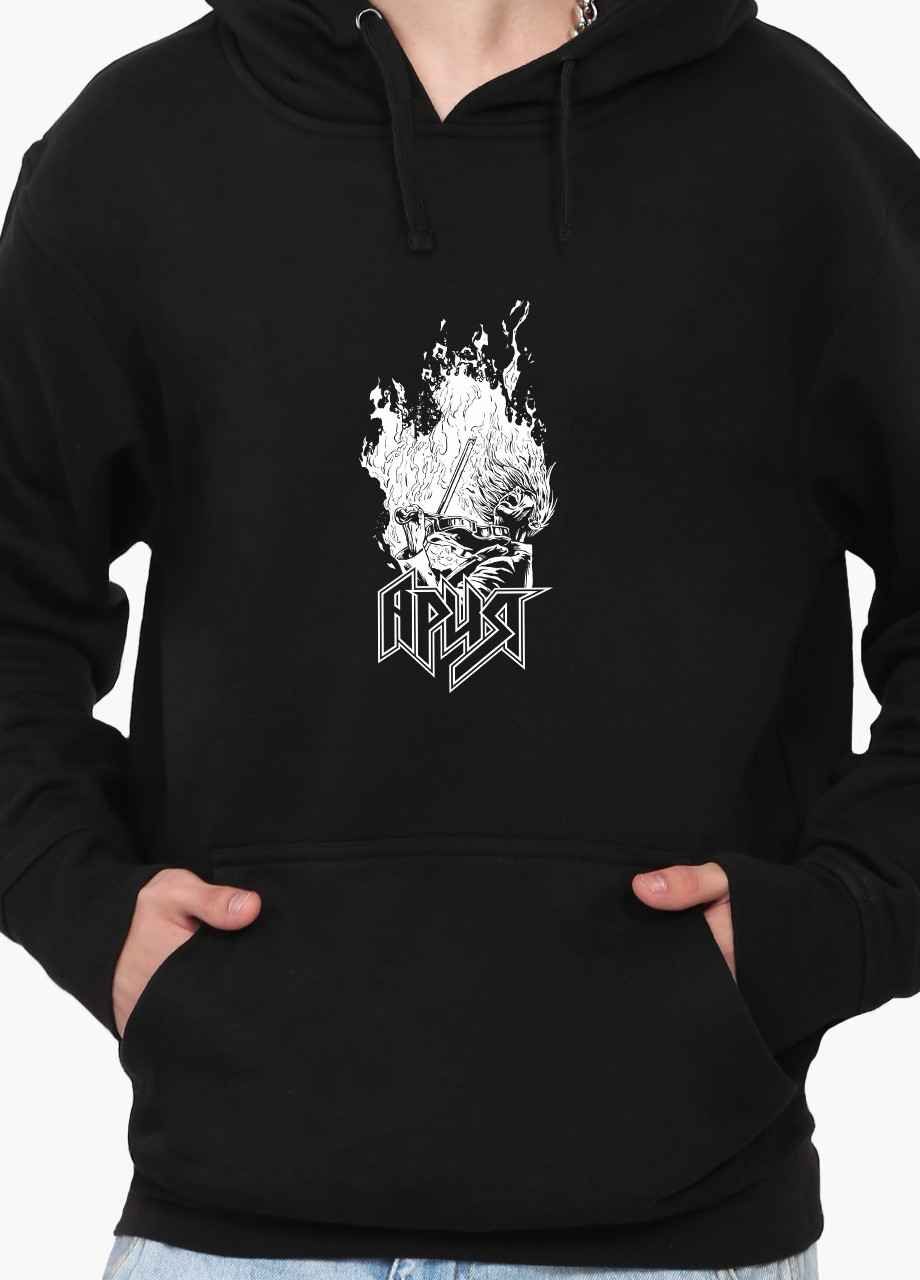 Худи мужской Ария (9225-2034) Черный MobiPrint (259519729)