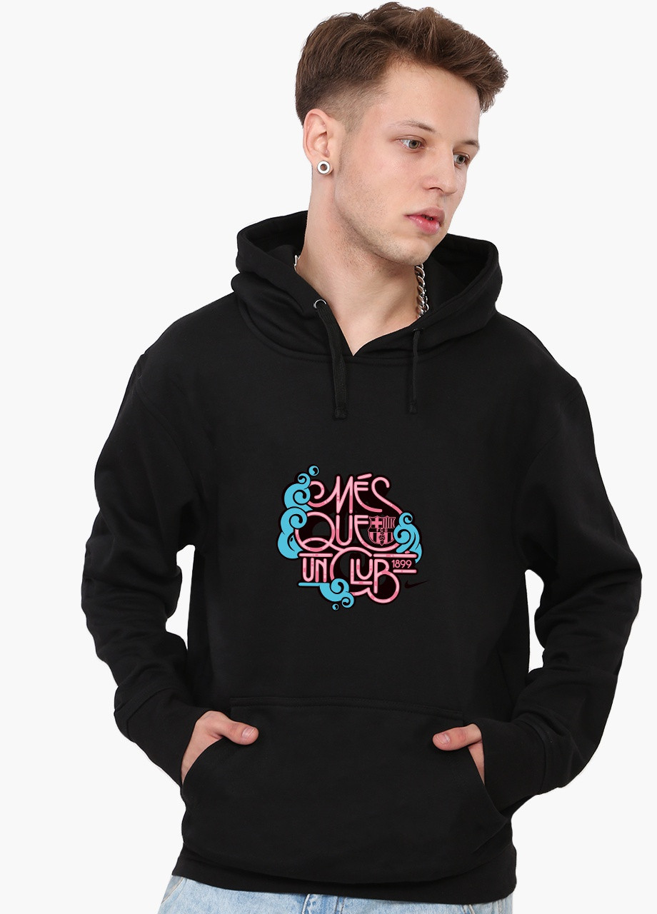 Худі чоловічий Футбольний арт (9225-2035) Чорний MobiPrint (259519713)