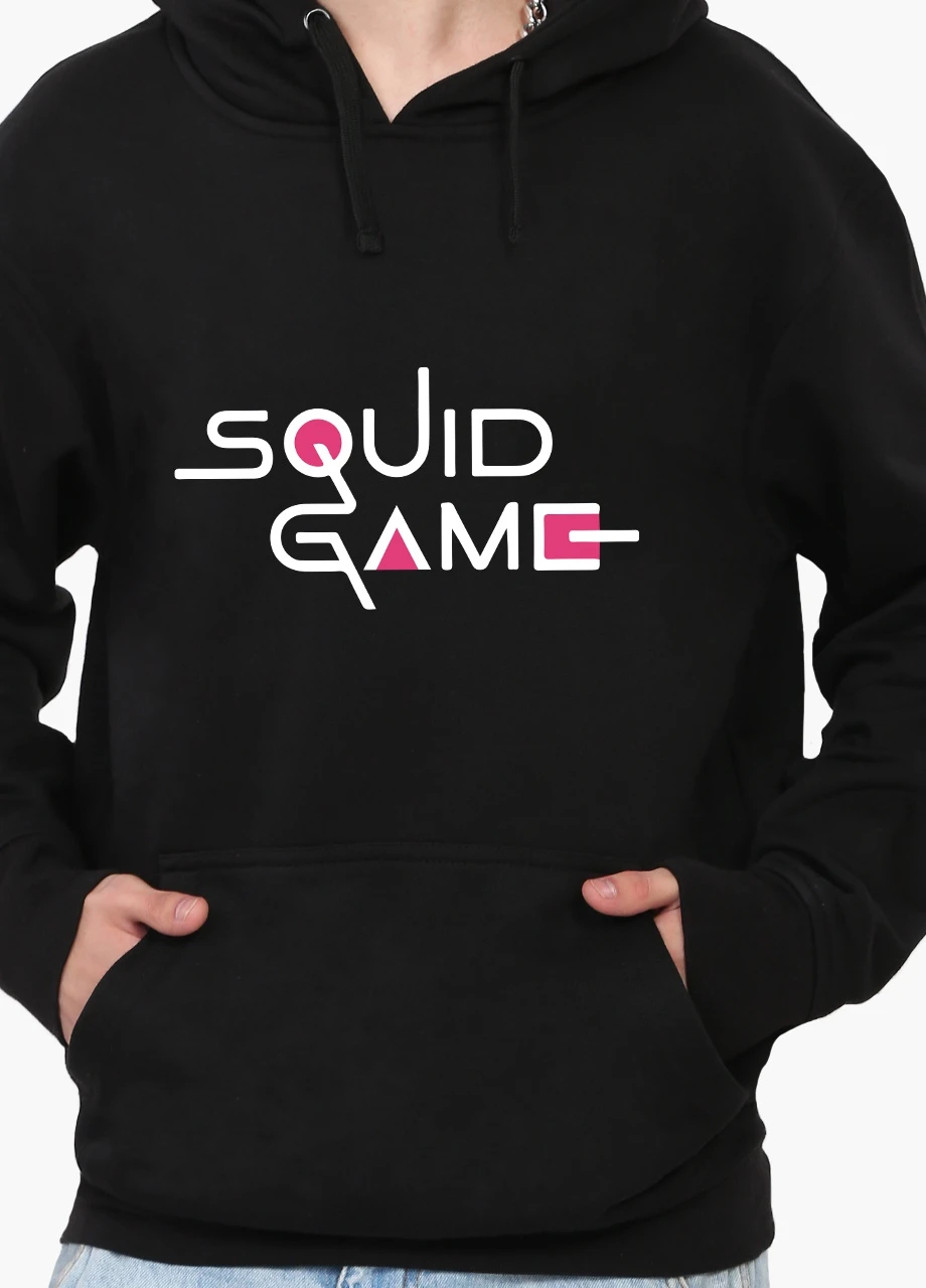 Худі чоловічий Гра в кальмара (Squid Game) (9225-3377) Чорний MobiPrint (259519732)