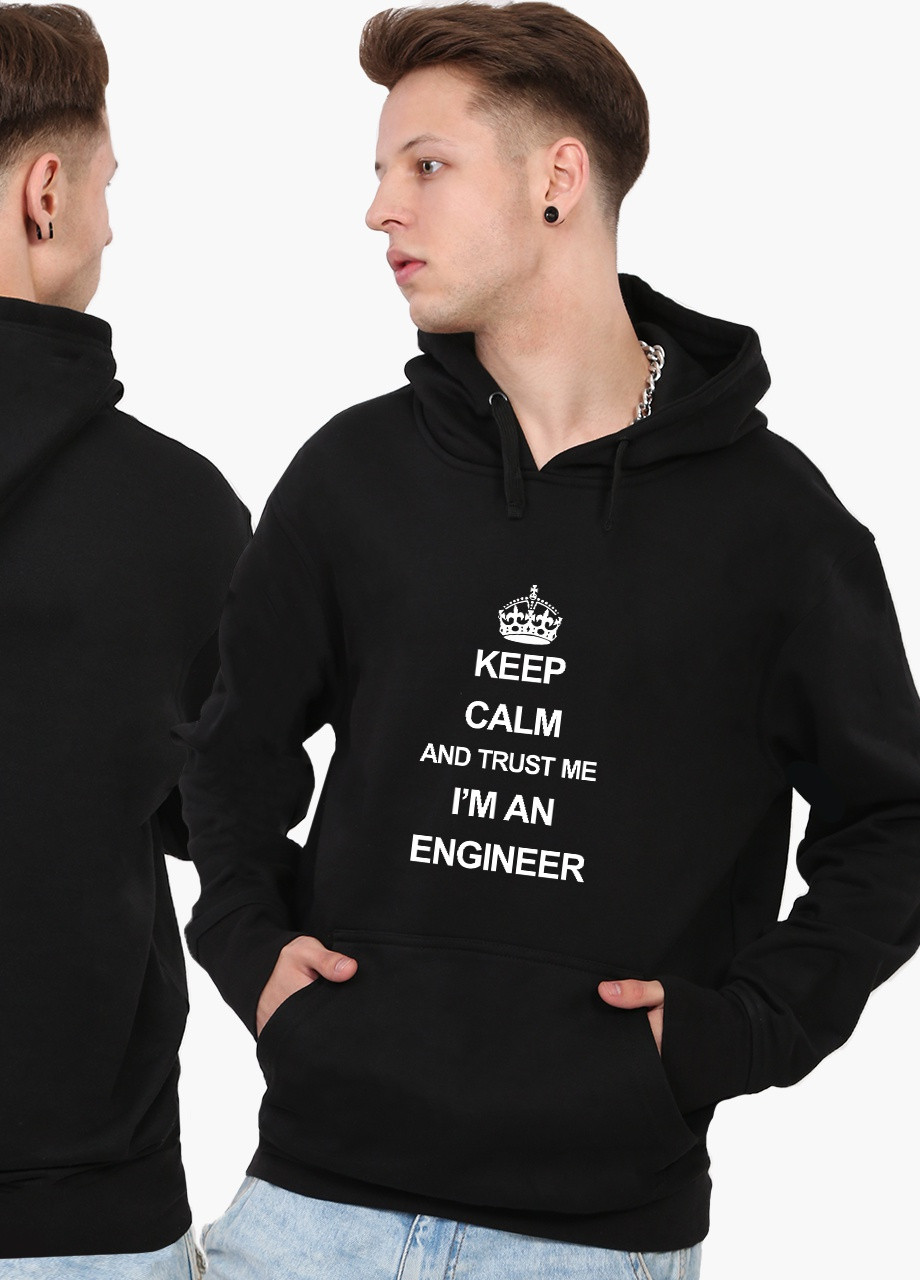 Худі чоловічий Keep Calm (9225-2008) Чорний MobiPrint (259519936)