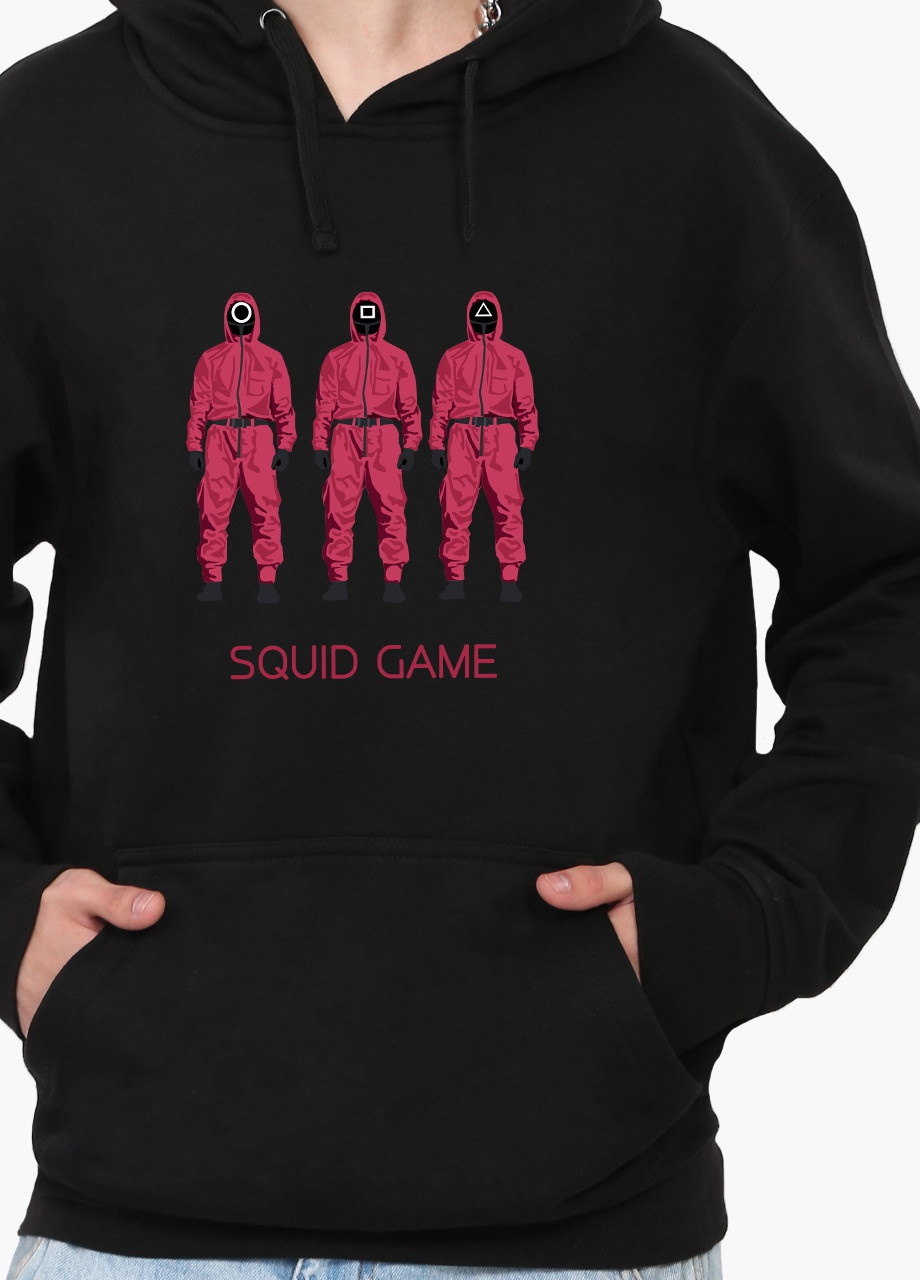 Худи мужской Солдаты Игра в кальмара (Squid Game) (9225-3382) Черный MobiPrint (259519827)