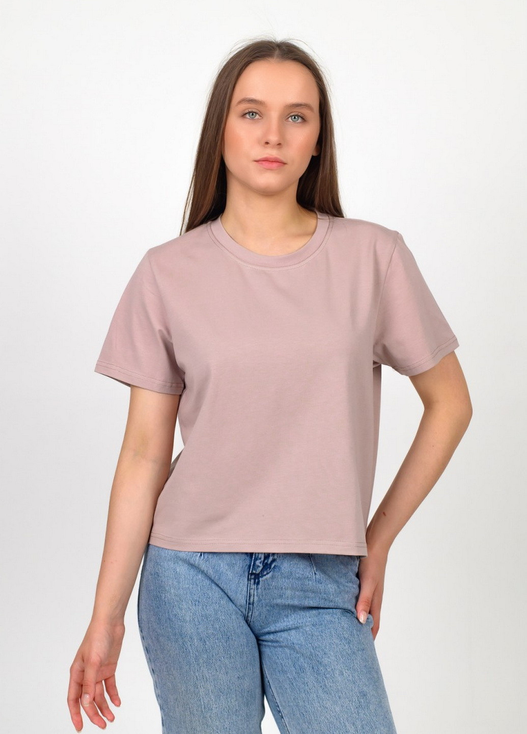 Кофейная всесезон футболка женская хлопковая с коротким рукавом NEL