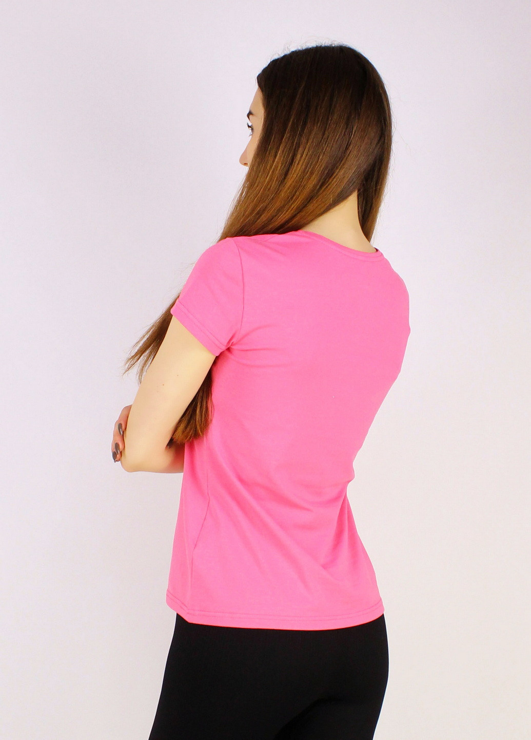 Рожева всесезон футболка жіноча бавовняна з коротким рукавом NEL