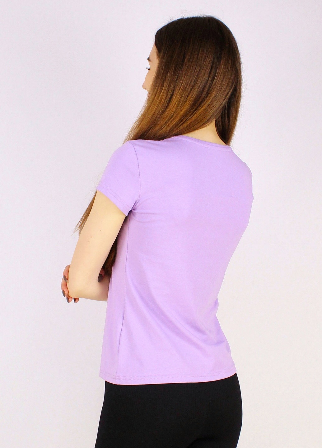 Лавандова всесезон футболка жіноча бавовняна з коротким рукавом NEL
