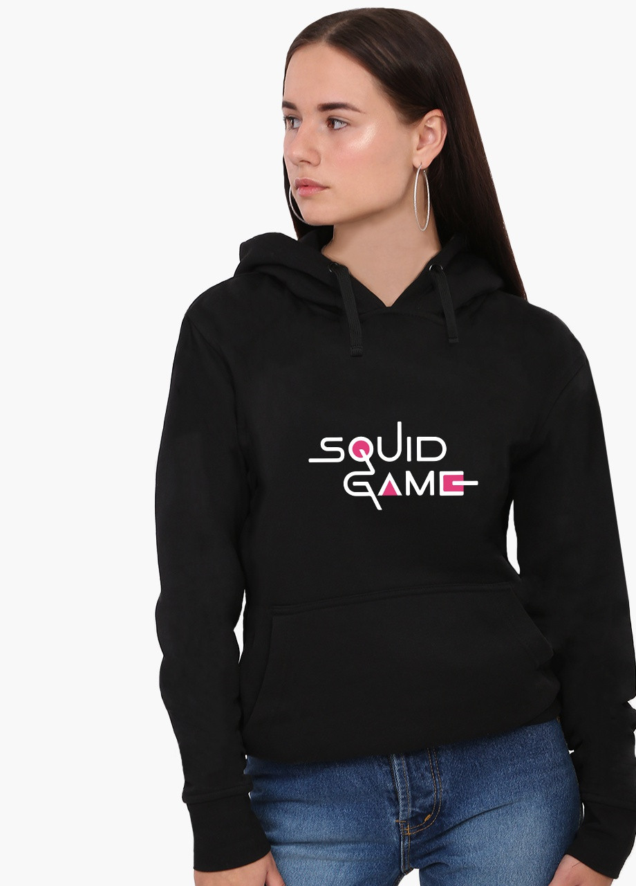 Худи женский Игра в кальмара (Squid Game) (8921-3377) Черный MobiPrint (259520007)