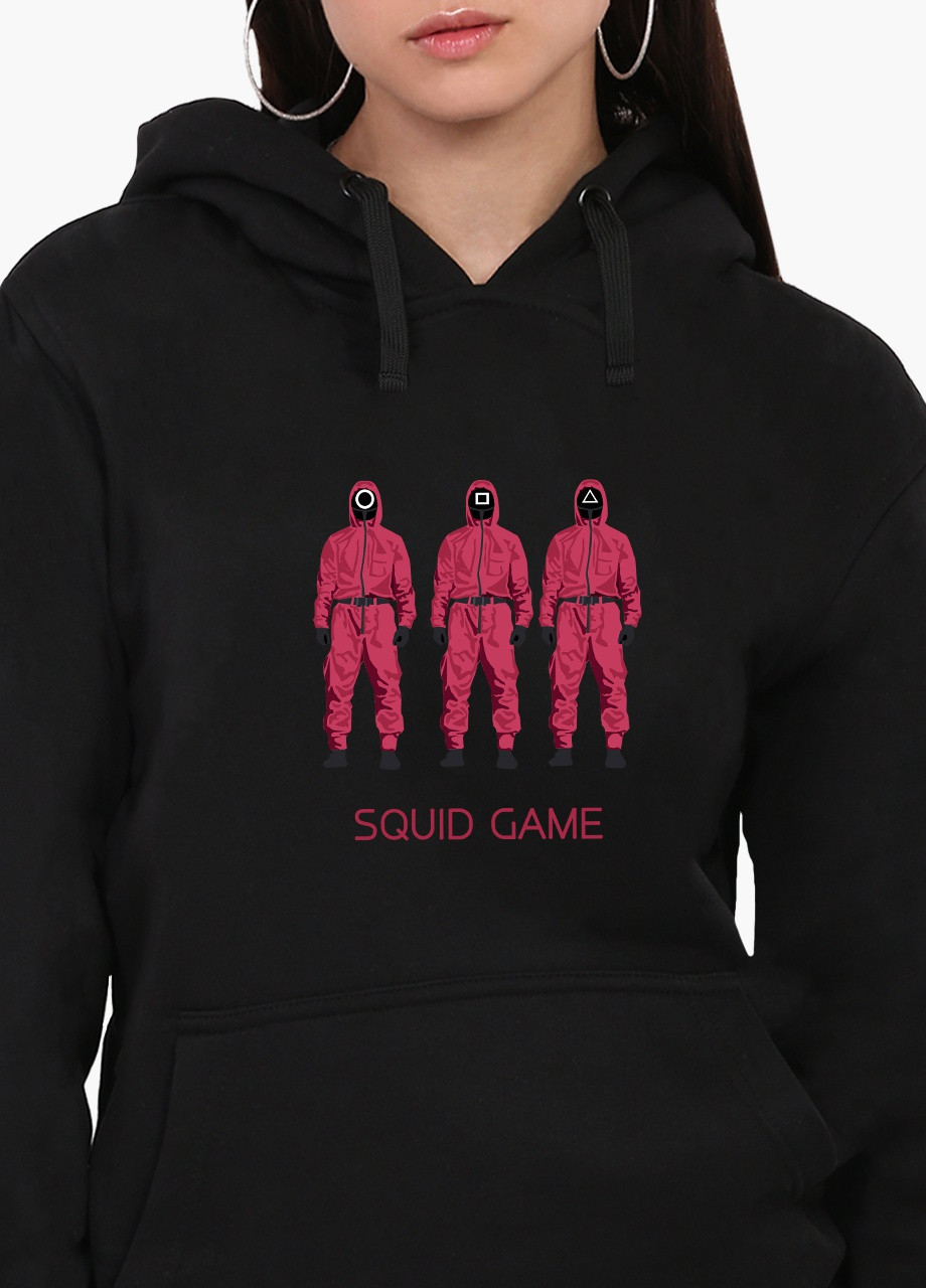 Худи женский Солдаты Игра в кальмара (Squid Game) (8921-3382) Черный MobiPrint (259519835)