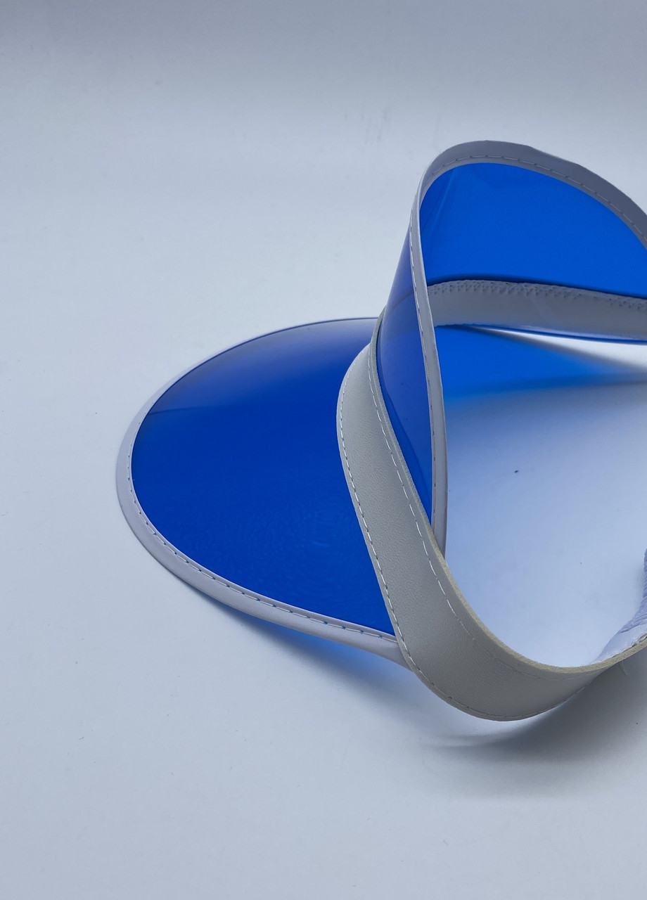 Женский пластиковый прозрачный козырёк лого брендированный синий голубой No Brand (259521253)