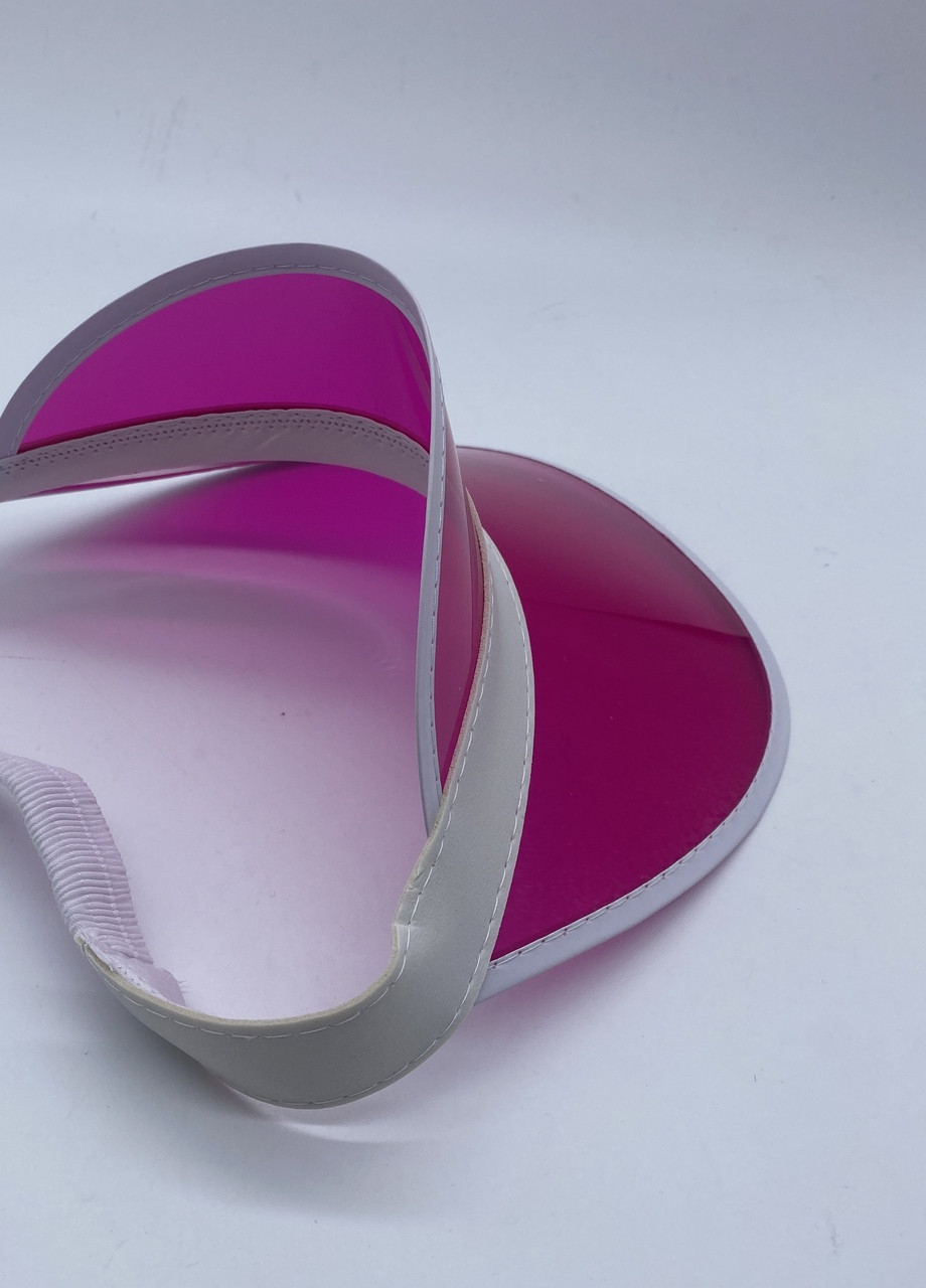 Женский пластиковый прозрачный козырёк лого брендированный темно-розовый No Brand (259521262)