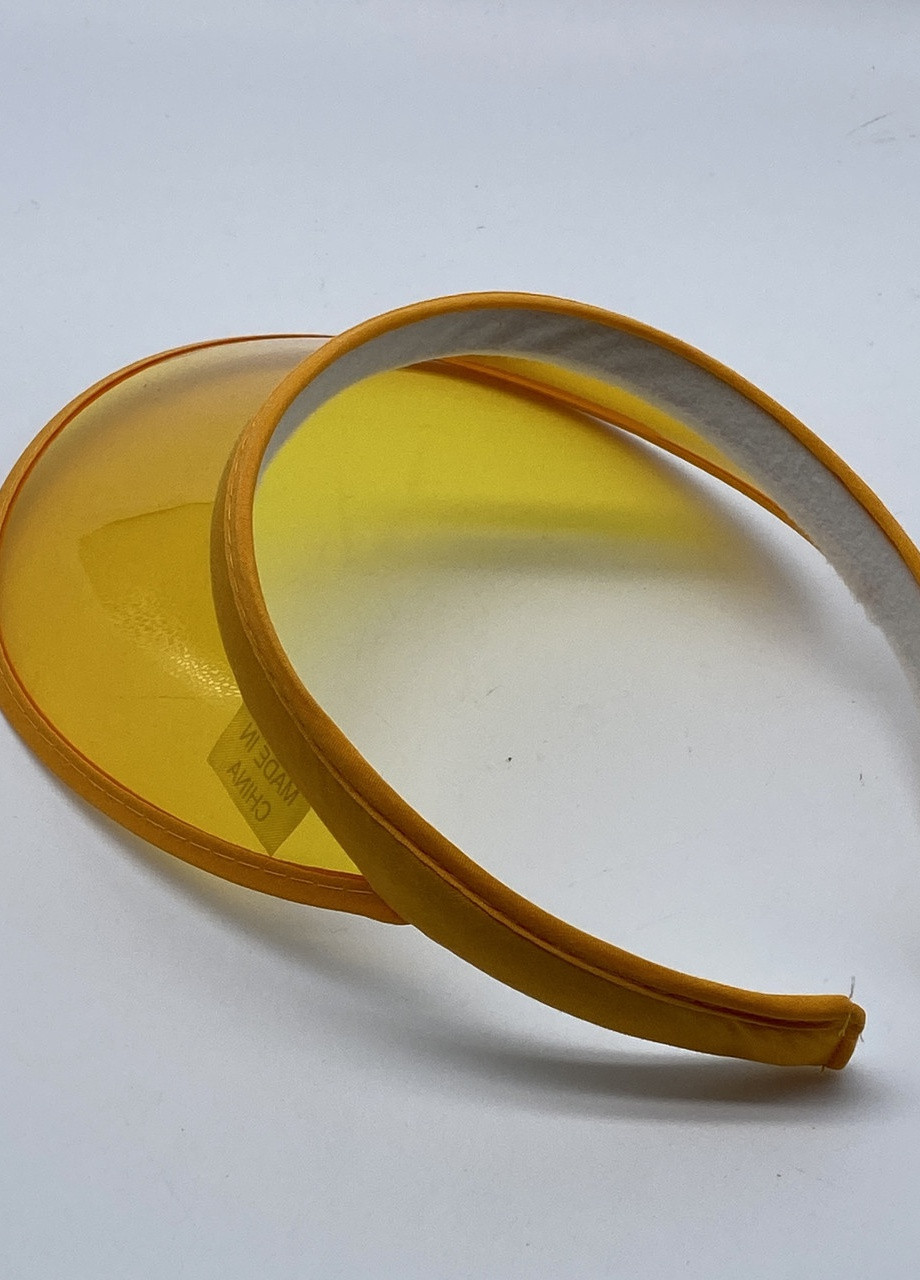 Жіночий пластиковий прозорий козирок жовтий No Brand (259521248)