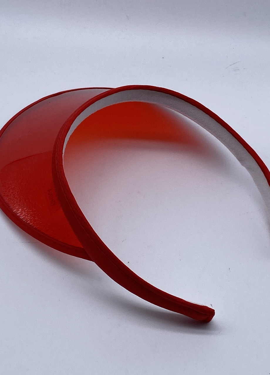 Жіночий пластиковий прозорий козирок червоний No Brand (259521259)