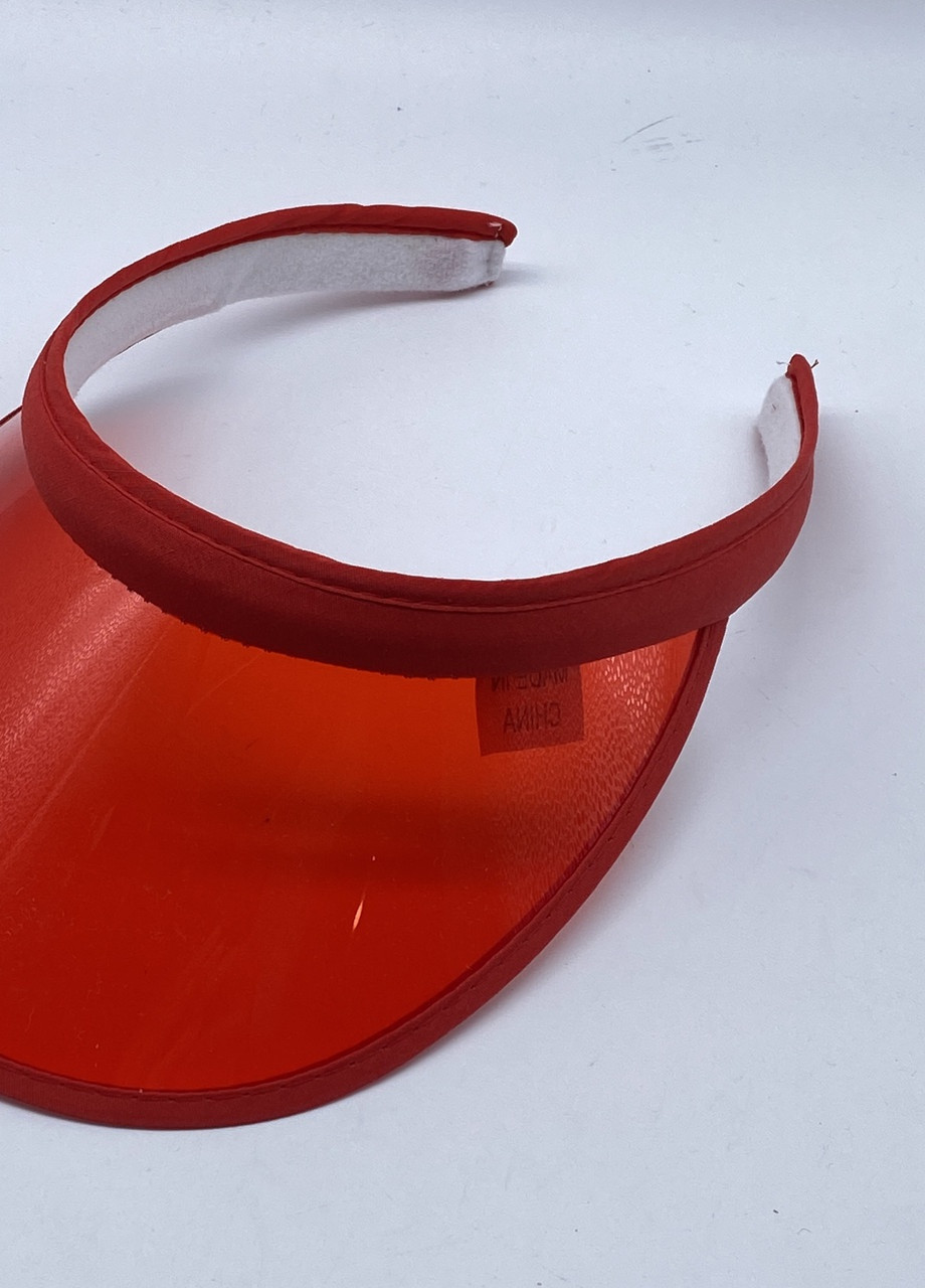 Жіночий пластиковий прозорий козирок червоний No Brand (259521259)