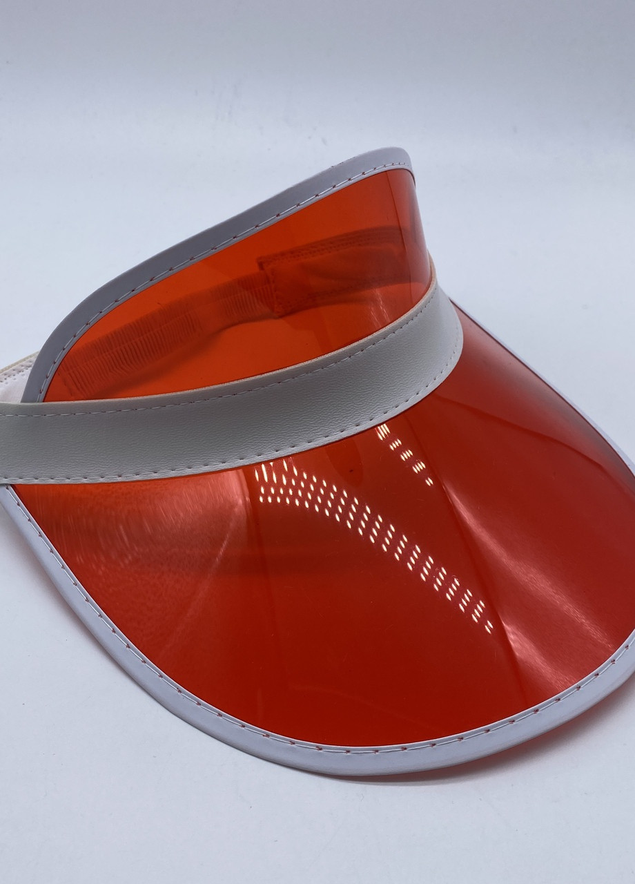 Женский пластиковый прозрачный козырёк лого брендированный красный No Brand (259521250)