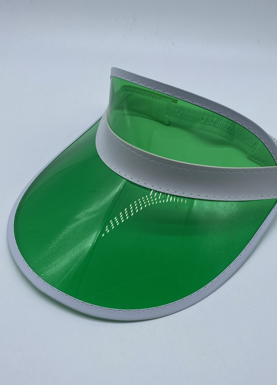 Жіночий пластиковий прозорий козирок лого брендований зелений салатовий No Brand (259521261)