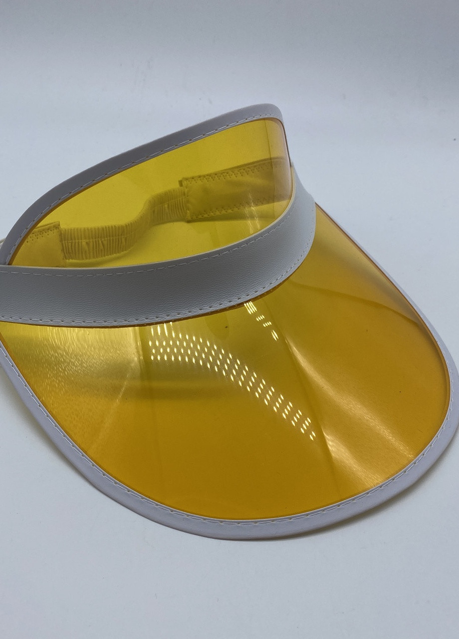 Жіночий пластиковий прозорий козирок лого брендований жовтий No Brand (259521260)