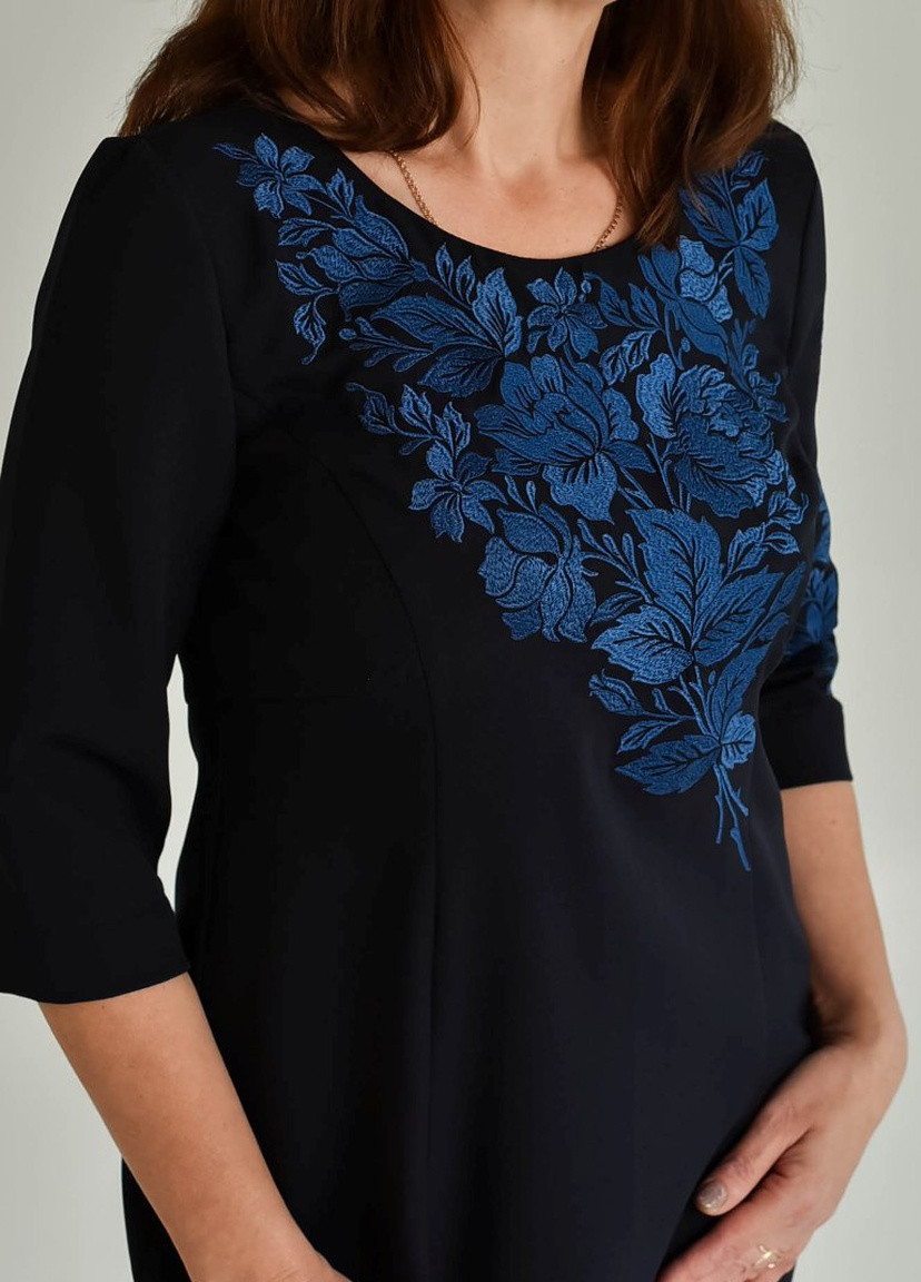 Темно-синя плаття Vyshyvanka вільна (259568020)