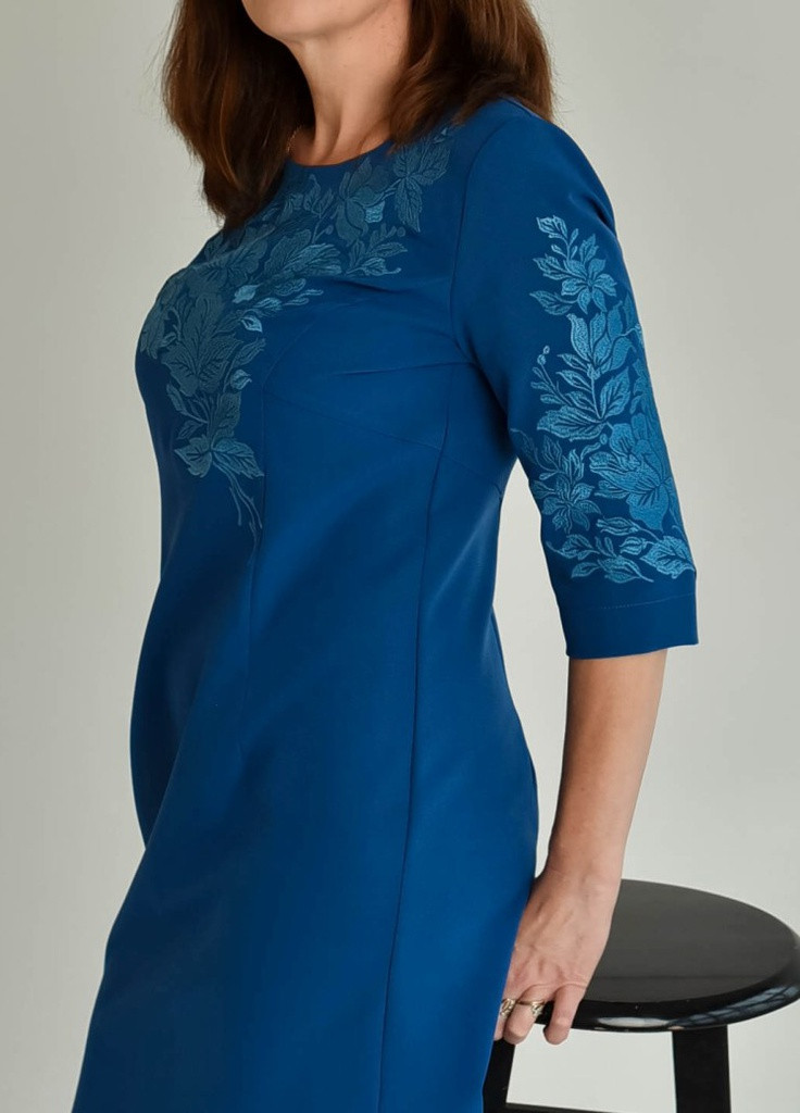 Синяя платье Vyshyvanka свободная (259568018)