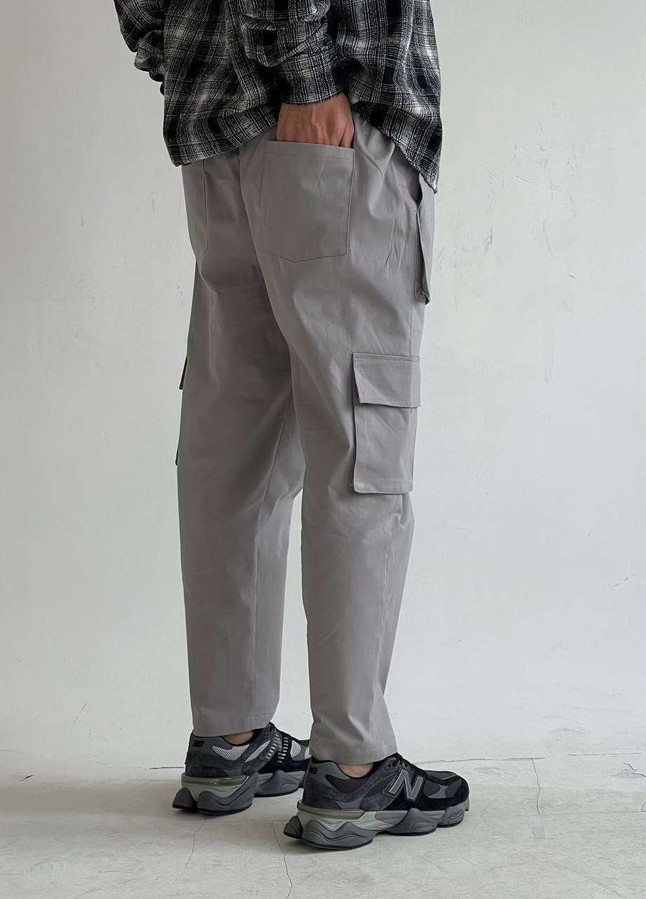 Серые кэжуал демисезонные карго брюки GRUF