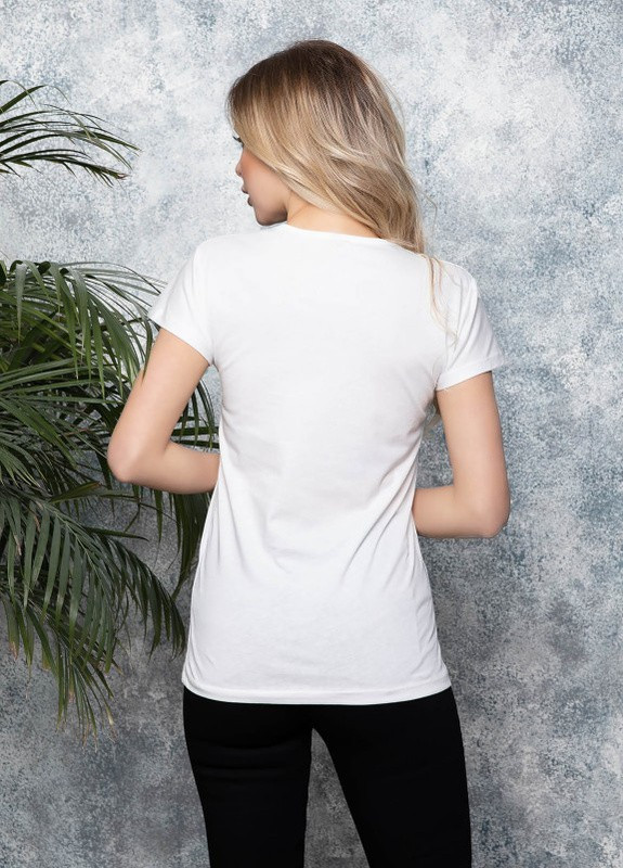 Біла літня біла трикотажна футболка з написами Magnet