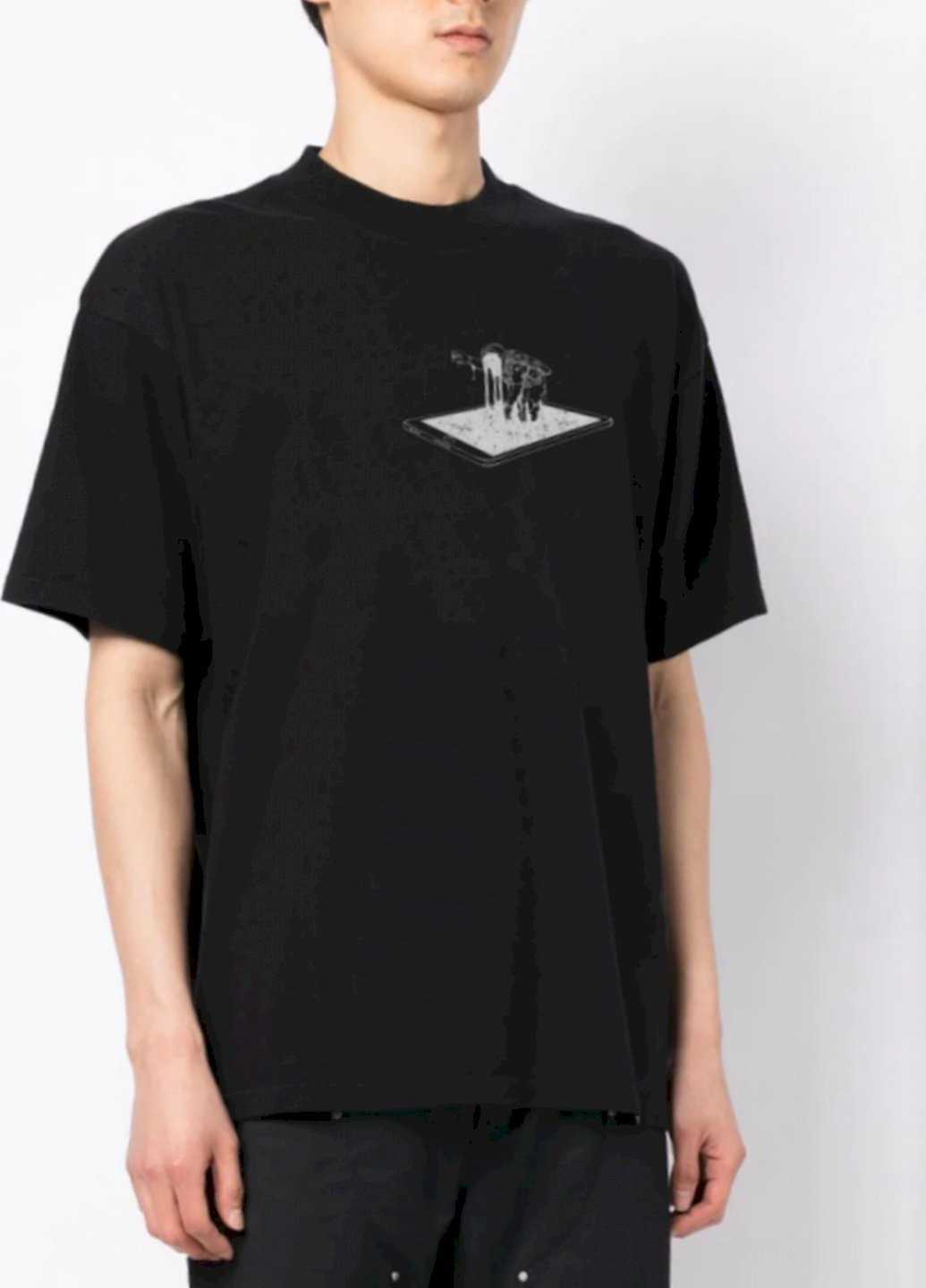 Черная футболка oversize мужская черная "зависимость" Trace of Space