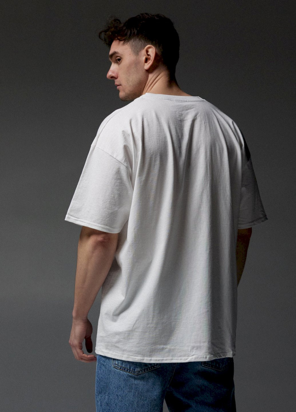 Біла футболка oversize чоловіча біла Aspirine
