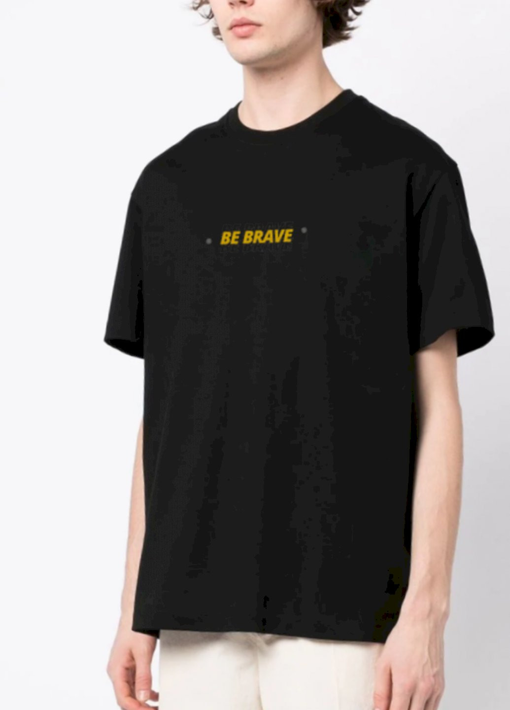 Черная футболка oversize мужская черная "будь сміливим" Trace of Space