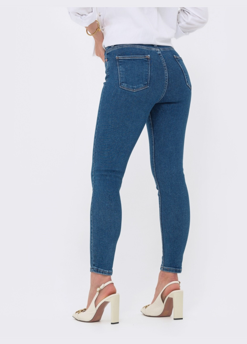 стрейчевые джинсы-скинни синего цвета Dressa - (259542912)