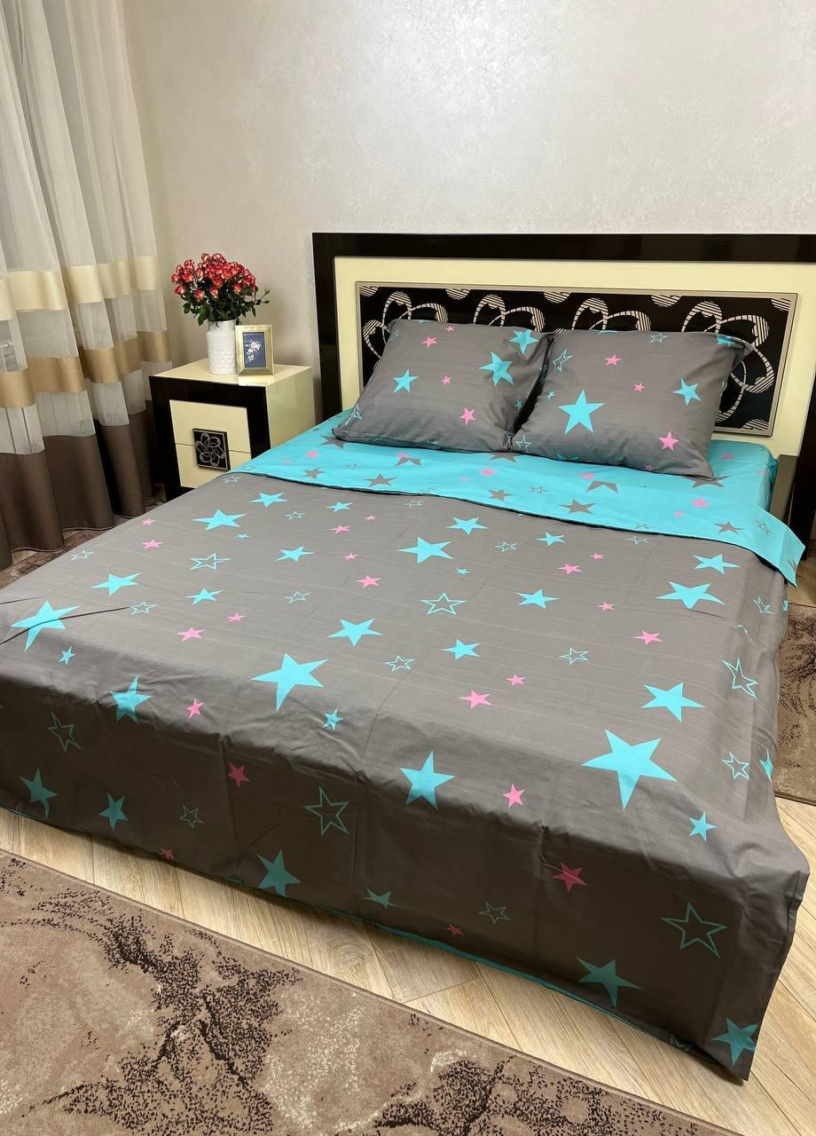 Комплект постельного белья Звезды компания семейный 215х150 см наволочки 2 шт. 70х70 см No Brand (259576328)