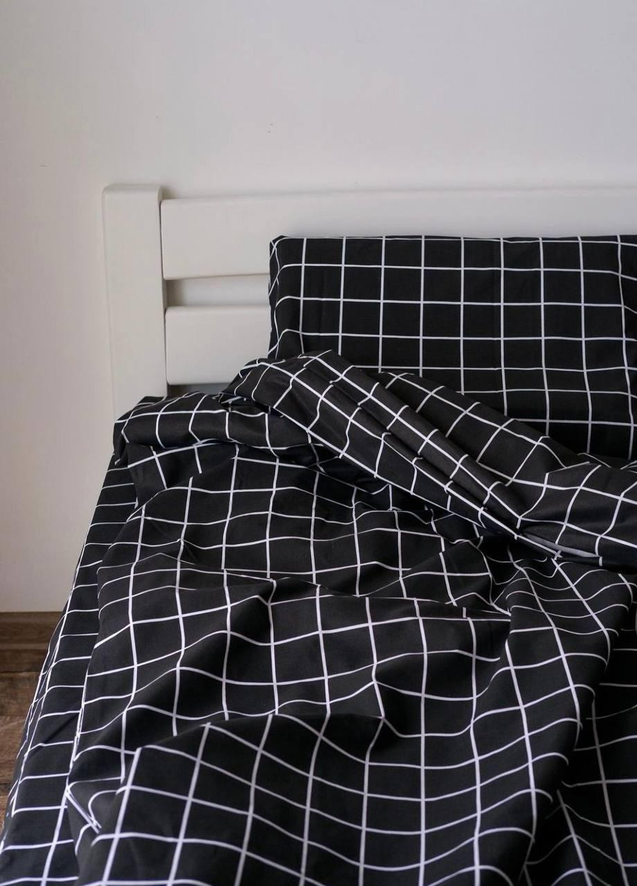 Комплект постельного белья семейный 215х150 см наволочки 2 шт. 70х70 см Черный квадрат No Brand (259576665)