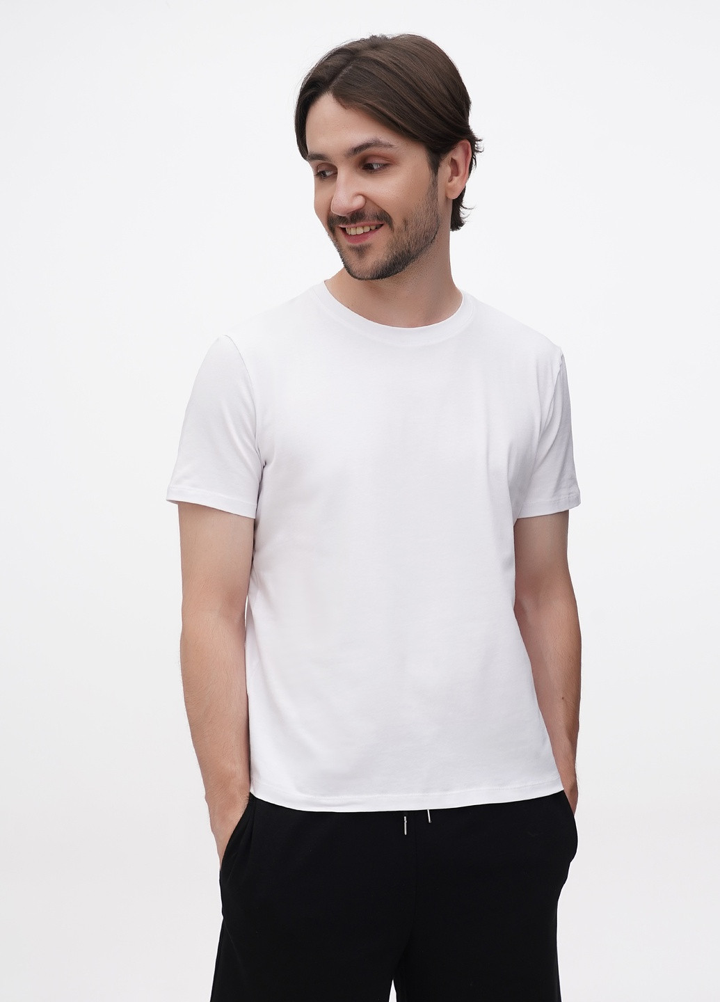 Белая футболка мужская базовая, белый с коротким рукавом German Volf