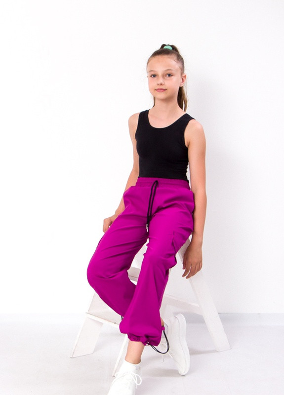 Штани карго для дівчинки (підліткові) Рожевий (43372-v3) No Brand (259579391)