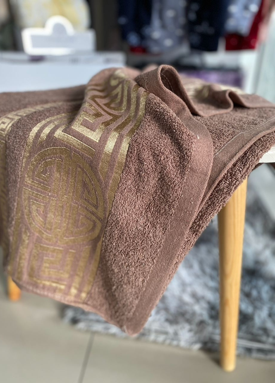 No Brand полотенце афіни махровый 160 х 80 см коричневий комбинированный производство - Турция
