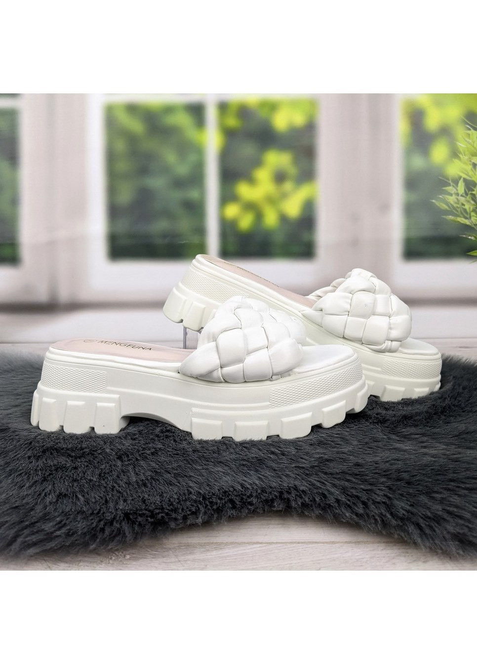 Шльопанці жіночі еко-шкіра плетінка на об'ємній підошві Mengfuna (259635647)