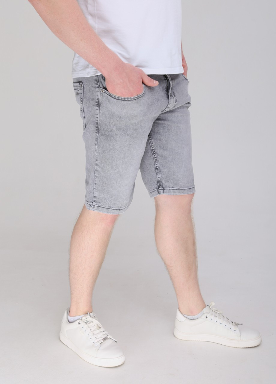 Шорти чоловічі джинсові світло-сірі зі стрейчем JEANSclub (259578698)