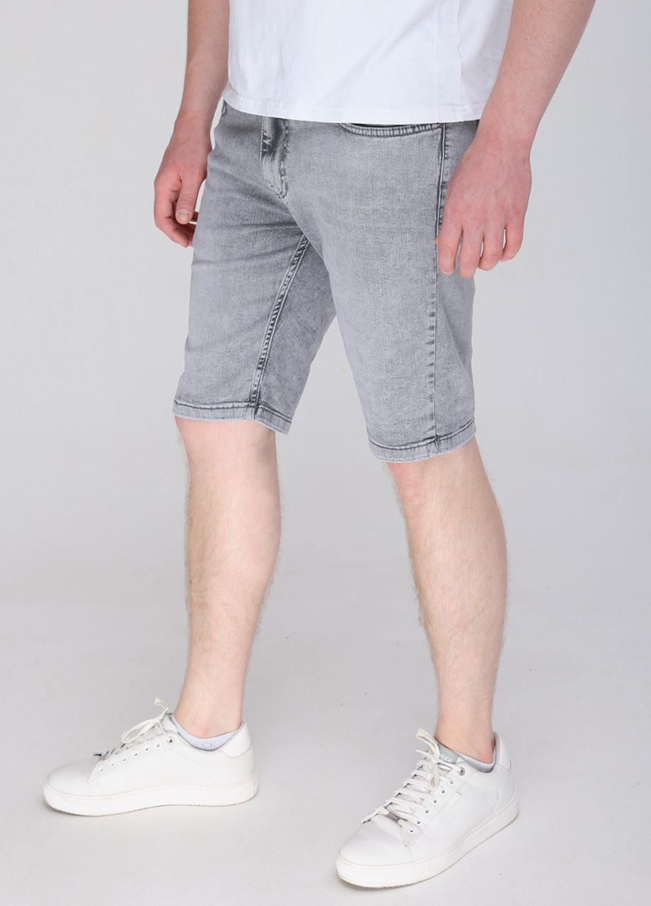 Шорты мужские джинсовые свтло-серые со стрейчем JEANSclub (259578698)